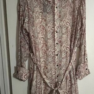 Rag & Bone Paisley Patterned Shirt Dress Lg